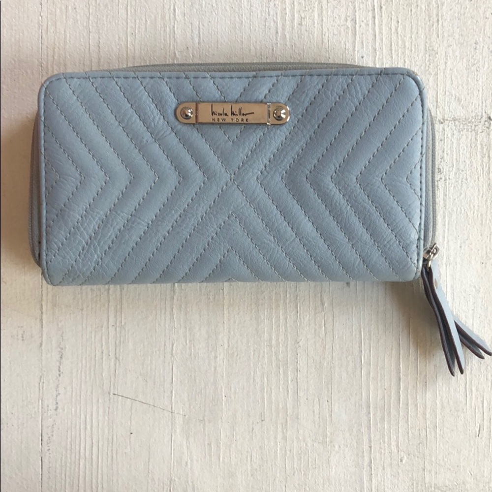 Nicole Miller blue leather wallet